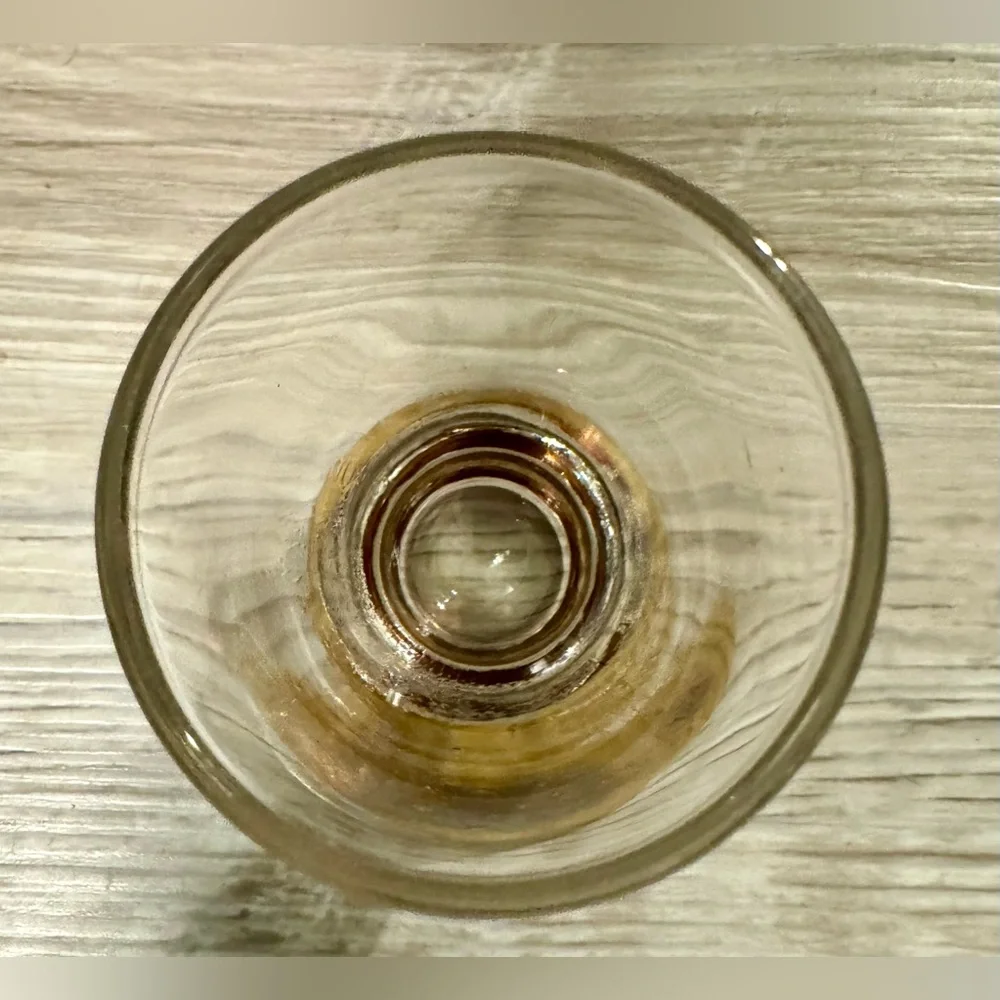 Vintage shot glass. The stem is plated with 22-karat gold.